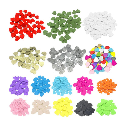 25/100pcs Painted Wooden Flat Hearts 12-28mm Crafts DIY