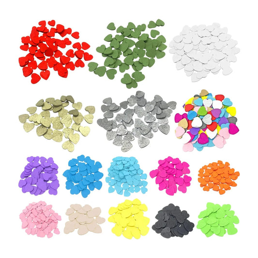 25/100pcs Painted Wooden Flat Hearts 12-28mm Crafts DIY