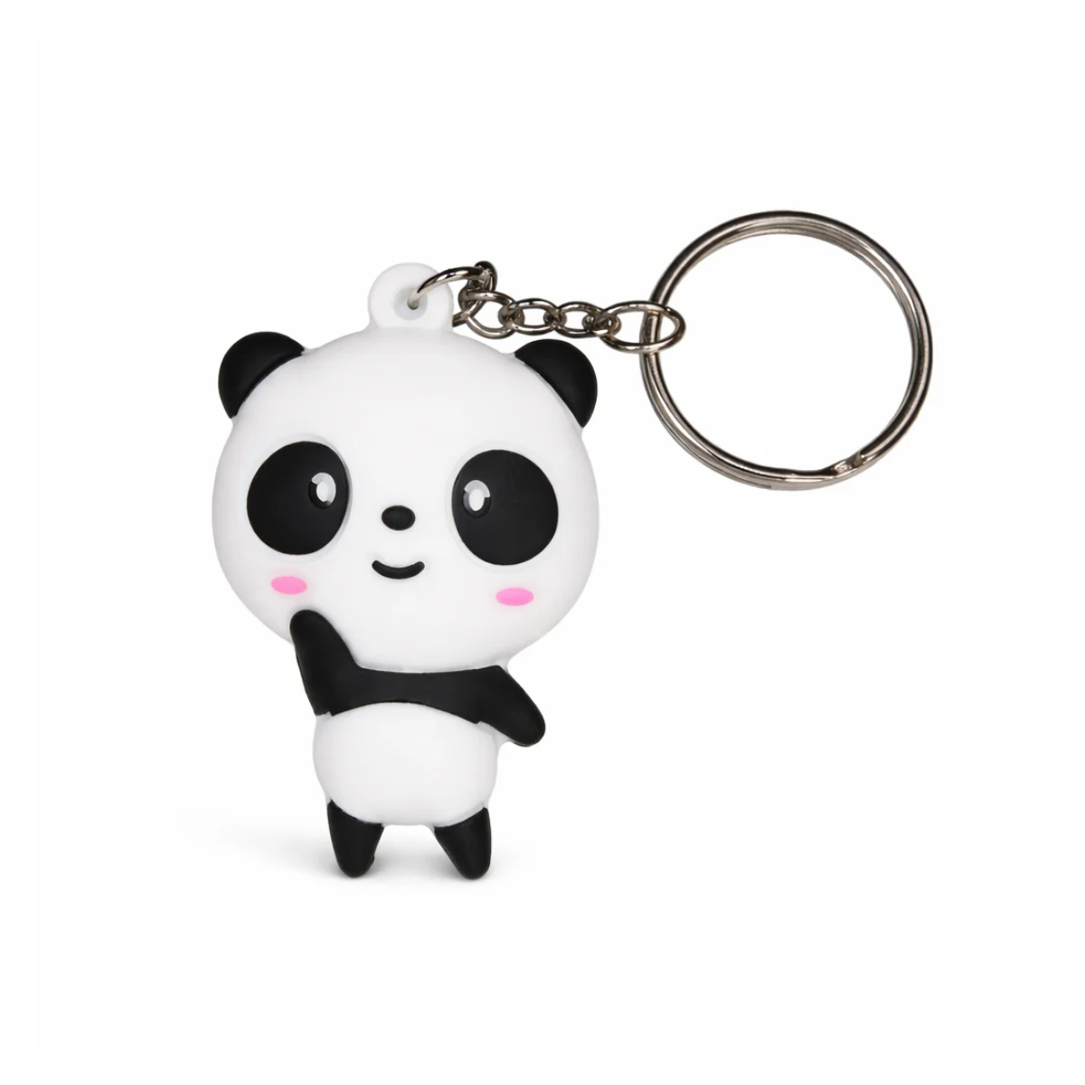 Panda-shaped keychain on a white background