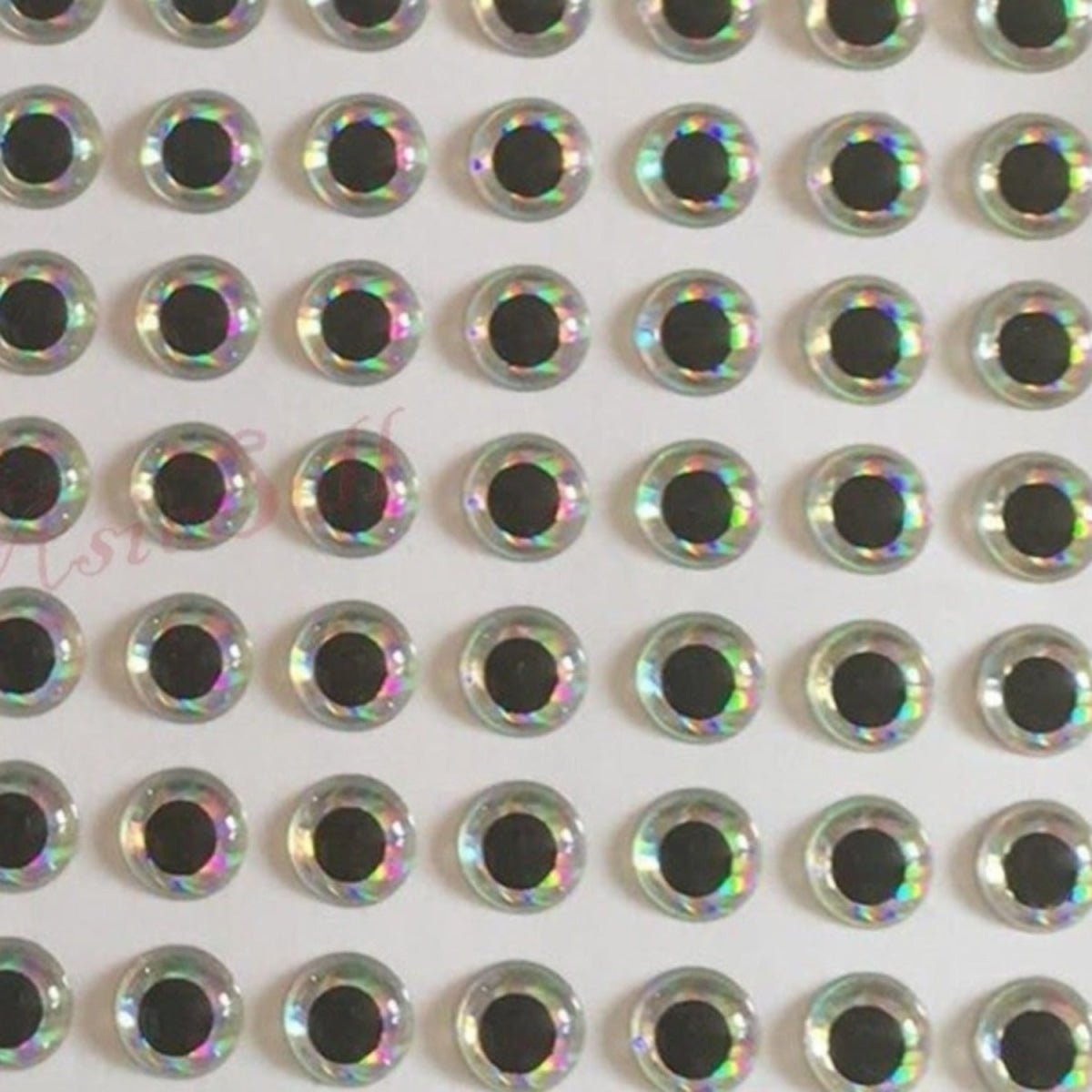 25pcs/250pcs Stick on Eyes 2mm to 18mm Holographic Silver Fish Eyes Strong Stick - 250pcs 2mm - Asia Sell