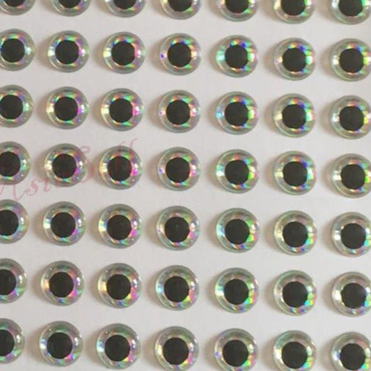 25pcs/250pcs Stick on Eyes 2mm to 18mm Holographic Silver Fish Eyes Strong Stick - 25pcs 2mm - Asia Sell