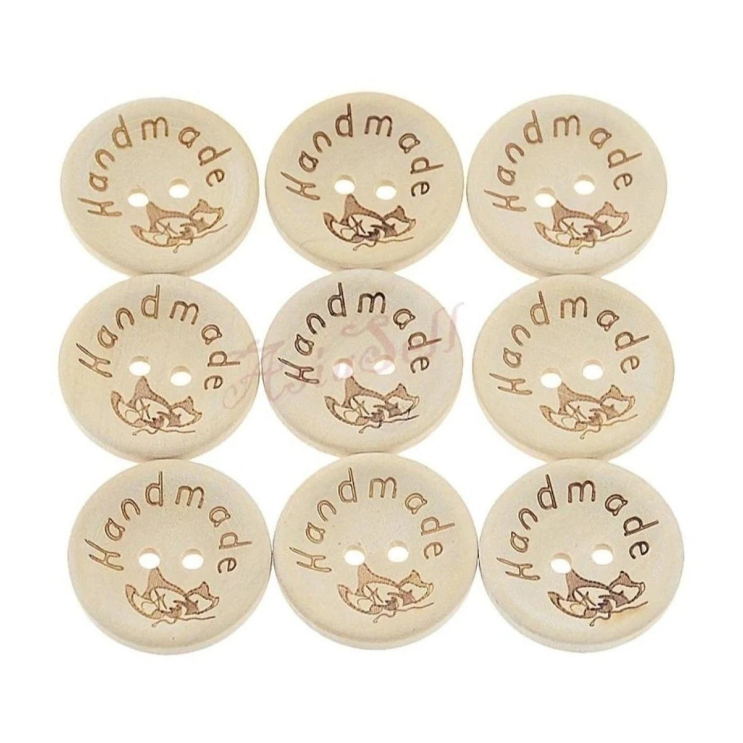 25x 15mm Leaf Design Round Wooden Buttons Handmade Clothes - - Asia Sell