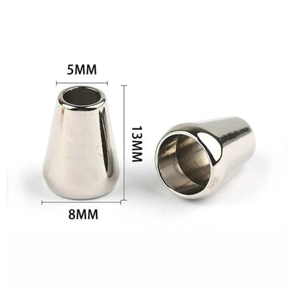 2/6pcs 10-16mm Metal Cord Lock Toggle Clip Clothing Rope End Bag Hat Clothes Bags Craft - 2PCS 13mm Silver - Asia Sell