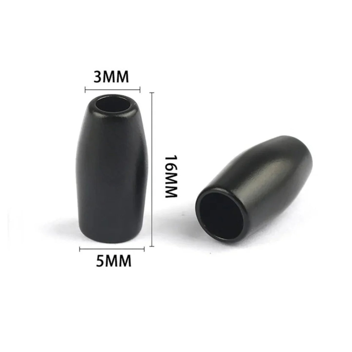 2/6pcs 10-16mm Metal Cord Lock Toggle Clip Clothing Rope End Bag Hat Clothes Bags Craft - 2PCS 16mm Black - Asia Sell