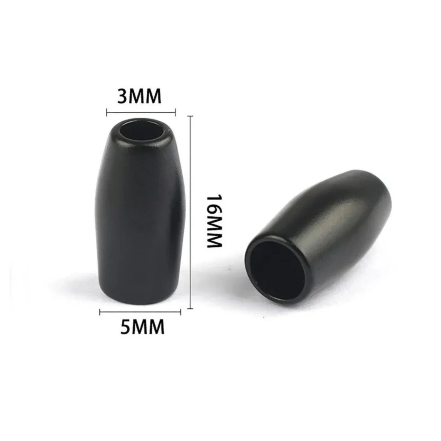 2/6pcs 10-16mm Metal Cord Lock Toggle Clip Clothing Rope End Bag Hat Clothes Bags Craft - 2PCS 16mm Black - Asia Sell