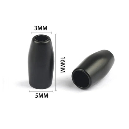 2/6pcs 10-16mm Metal Cord Lock Toggle Clip Clothing Rope End Bag Hat Clothes Bags Craft - 2PCS 16mm Black - Asia Sell