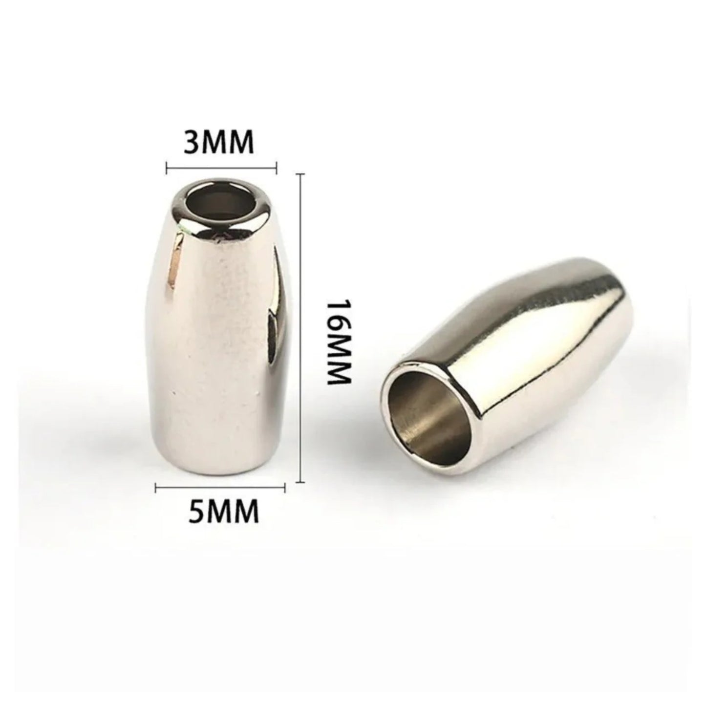 2/6pcs 10-16mm Metal Cord Lock Toggle Clip Clothing Rope End Bag Hat Clothes Bags Craft - 2PCS 16mm Silver - Asia Sell