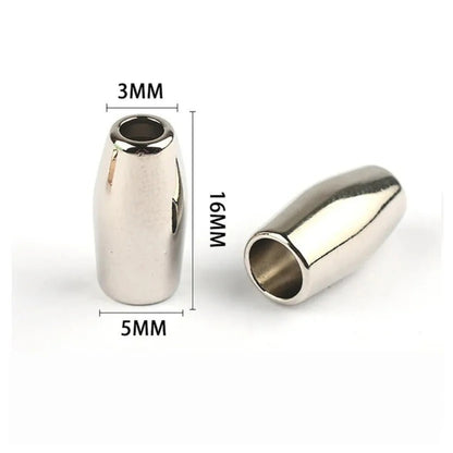 2/6pcs 10-16mm Metal Cord Lock Toggle Clip Clothing Rope End Bag Hat Clothes Bags Craft - 2PCS 16mm Silver - Asia Sell