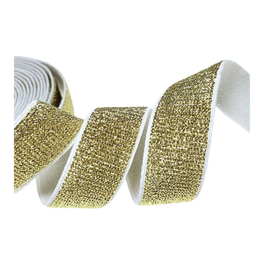 2m Gold Elastic Ribbon 25mm For Garment Trousers Sewing Accessories DIY - - Asia Sell