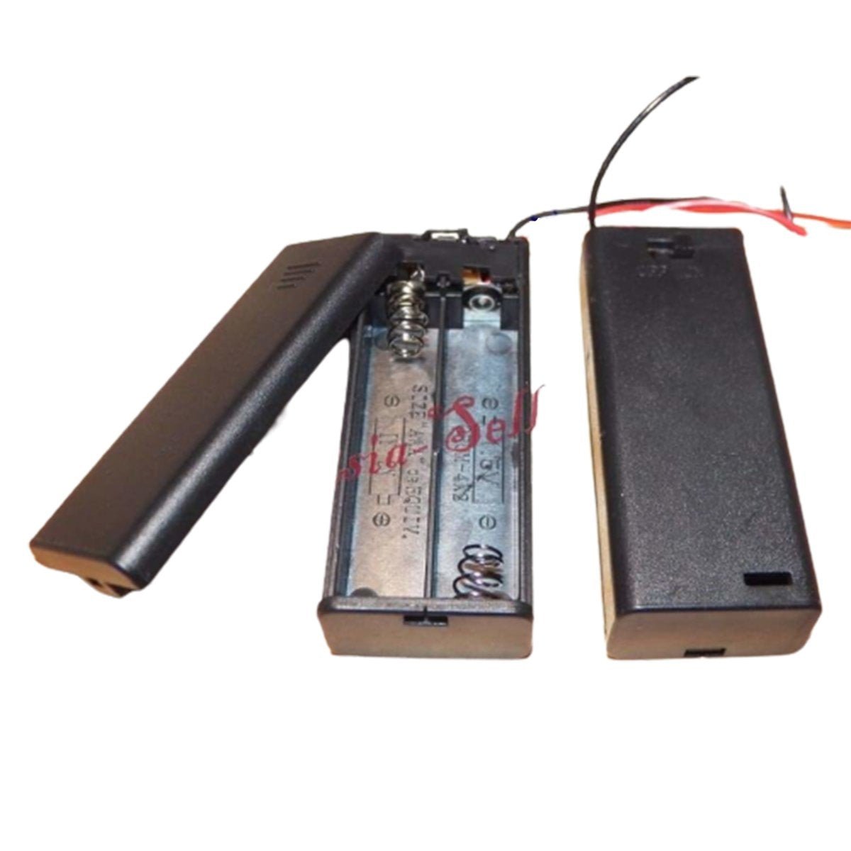 2pcs 2xAAA Battery Holder 2x1.5V AAA 4.5V Switch Box Case Leads Wires 2 x AAA - - Asia Sell