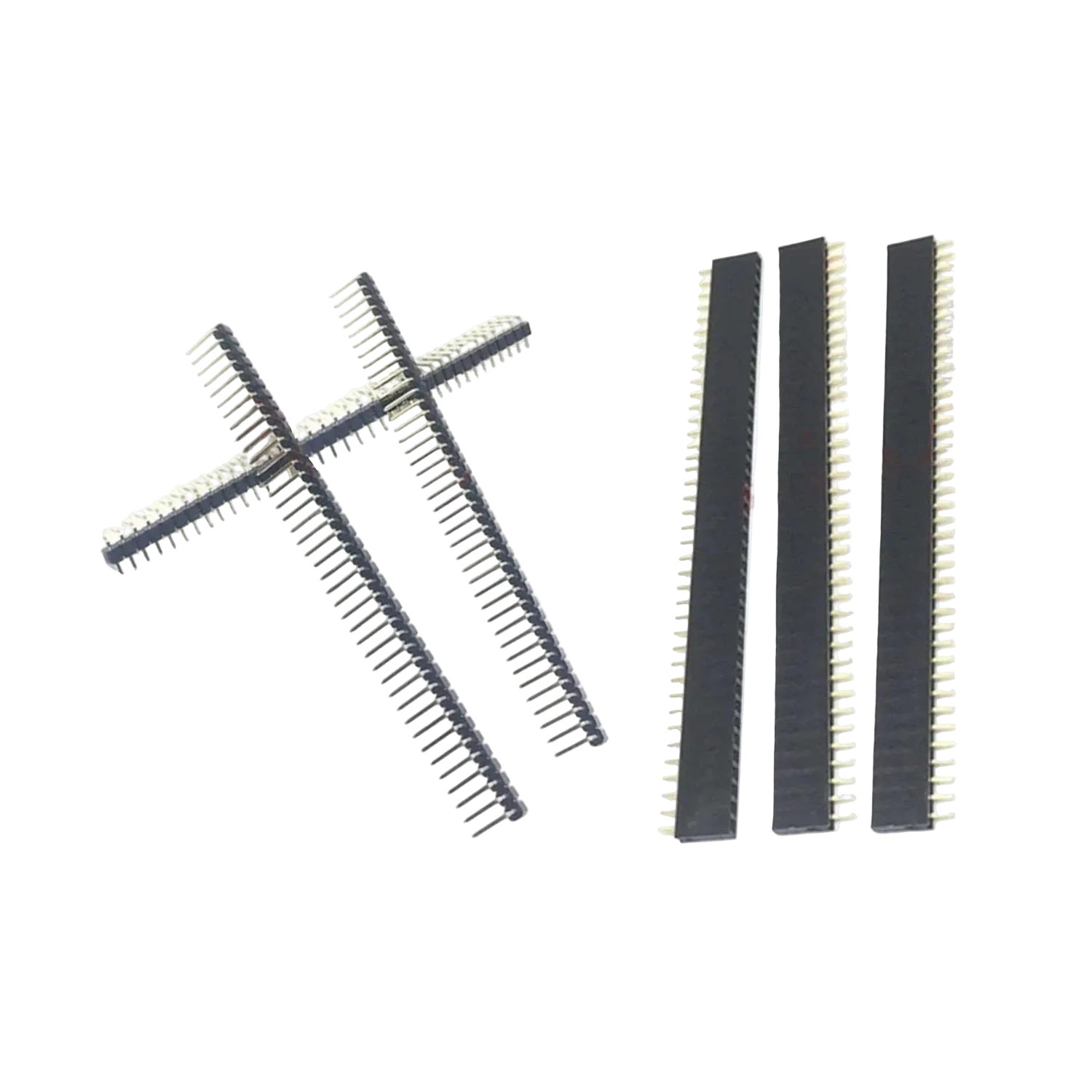 2pcs 40 Pin 1x40 Single Row Female Male 2.54mm Pitch Header Straight Right Angle Adapter - 2x 90 Deg and 2x Straight Female - Asia Sell
