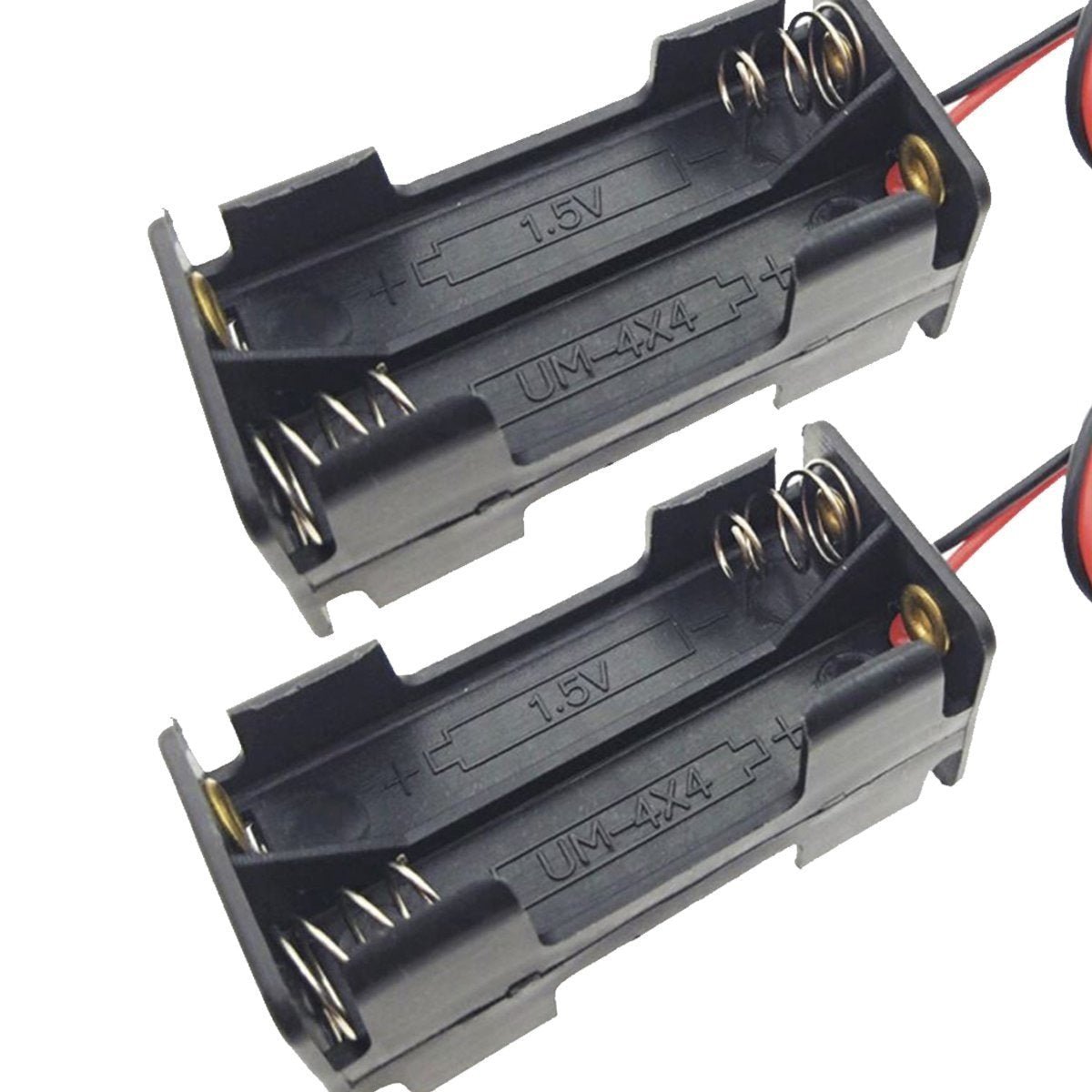 2pcs 4xAA 6V Double Sided Battery Holder 4x1.5V Case Box Leads AA - Asia Sell