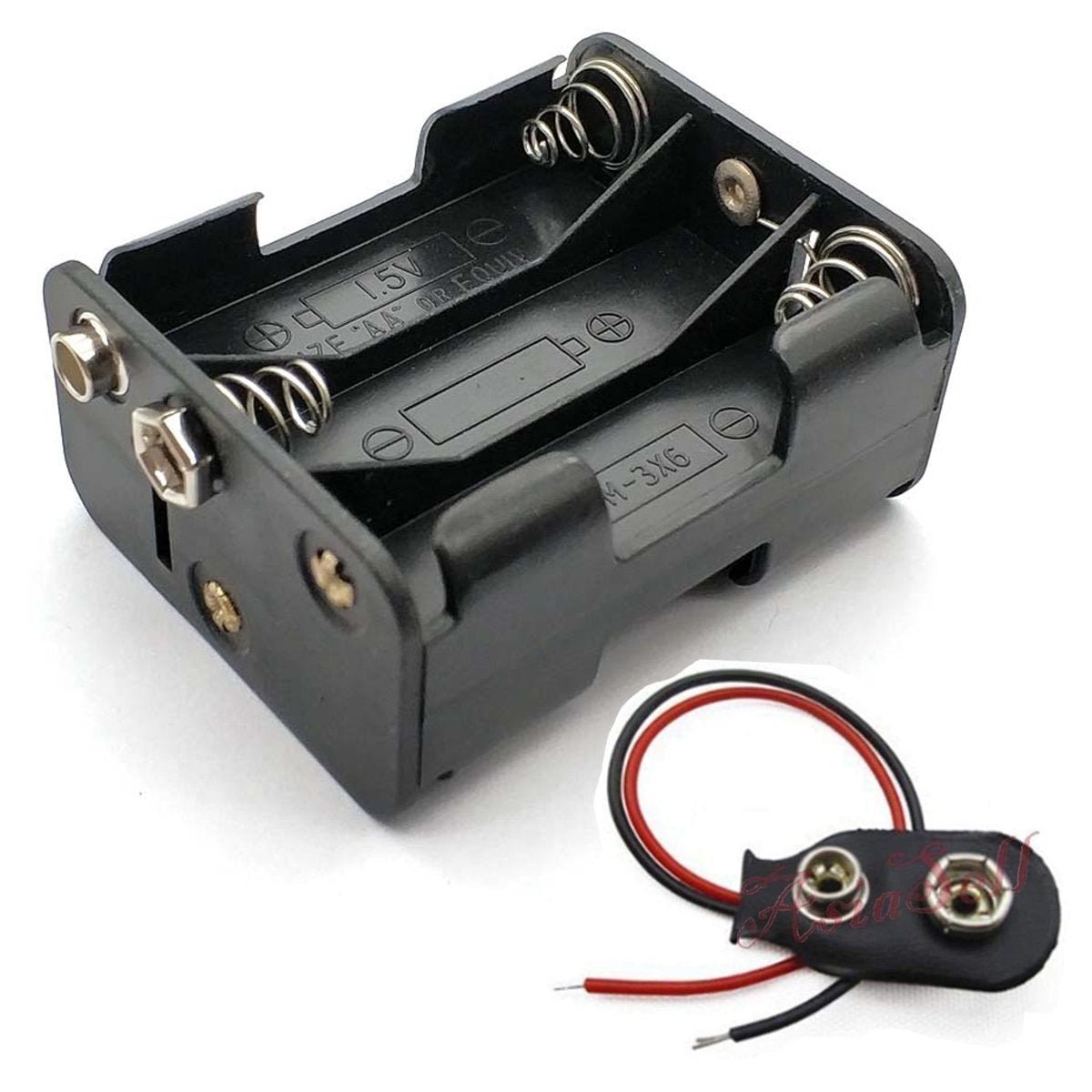 2pcs 6xAA Battery Holder With Clip Double Sided 6x1.5V 9V - Asia Sell