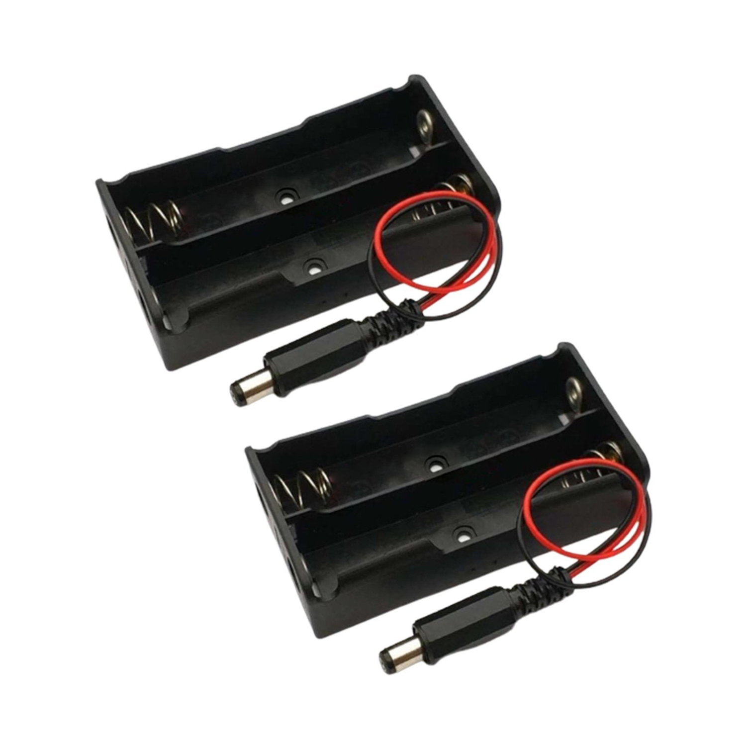2pcs 7.4V Battery Holder 2x18650 Plastic Battery Holder Box Case DC Plug Jack