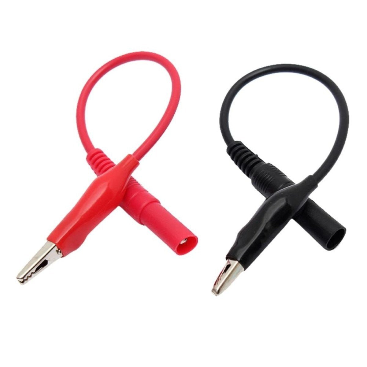 2pcs Alligator Clip to AV Banana Plug Cable Lead Crocodile Test Probe Multimeter - - Asia Sell