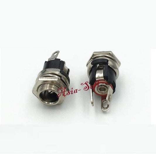 2pcs DC Power Charger Plug 5.5mmx2.5mm Jack Socket Female Panel Mount Connector - - Asia Sell