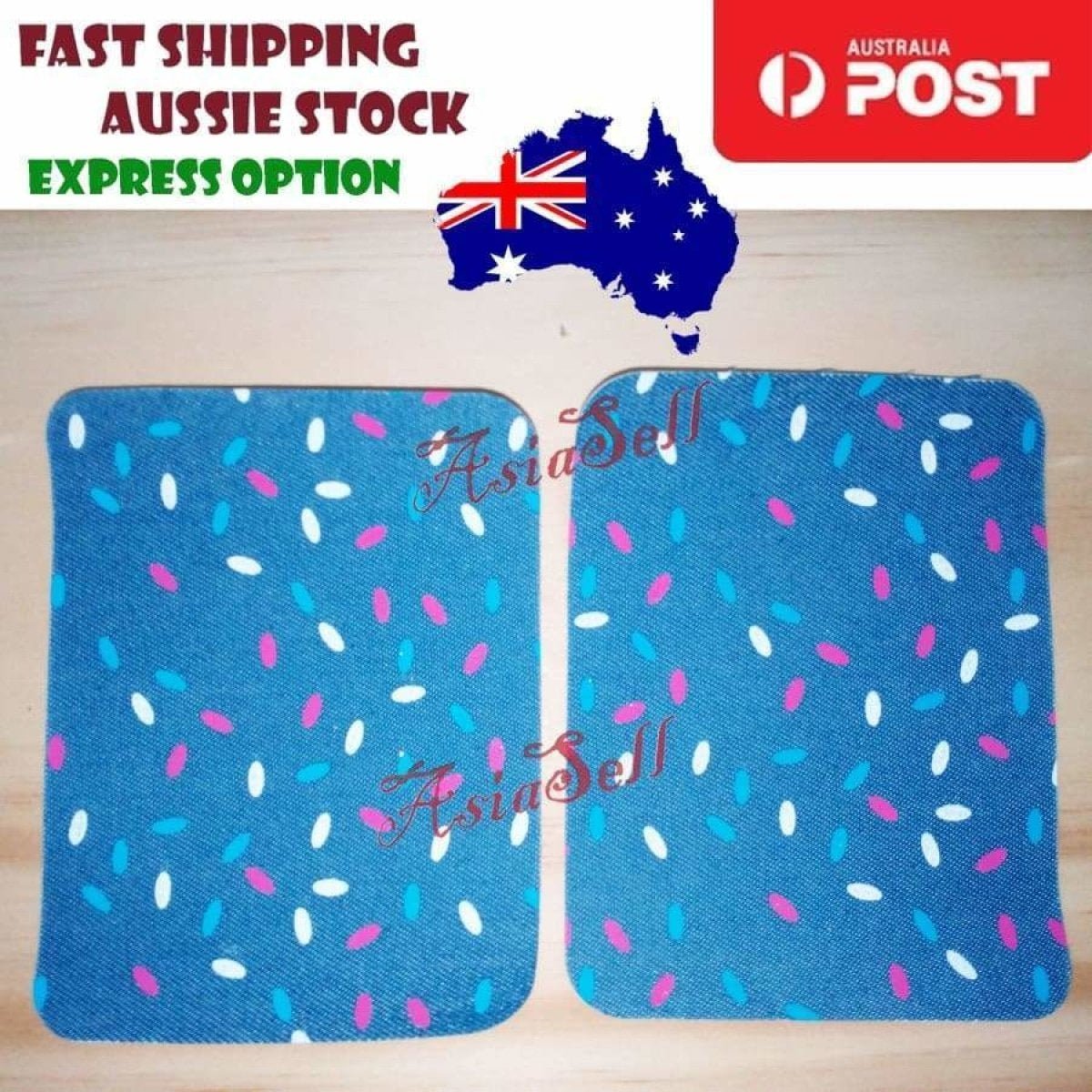 2pcs Iron-on Blue Black Patterned Clothing Patch Pattern Fabric Repair Denim Jacket Jeans - Spots - Asia Sell