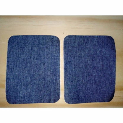 2pcs Iron-on Fabric Blue Black Denim Jeans Clothing Jacket Patch Patches Repair Sewing Shapes - 12.5x9.5cm Blue D - - Asia Sell