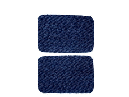 2pcs Iron-on Fabric Blue Black Denim Jeans Clothing Jacket Patch Patches Repair Sewing Shapes - 7.5x5cm Black - - Asia Sell