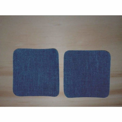 2pcs Iron-on Fabric Blue Black Denim Jeans Clothing Jacket Patch Patches Repair Sewing Shapes - 7.5x7.5cm Blue B - - Asia Sell