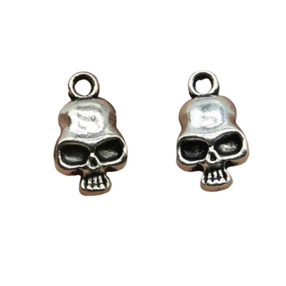 2pcs Skull Charms Antique Silver Colour Cute Skull Charms Pendants For Bracelets Bat Skull Charms Making Jewellery - C - Asia Sell