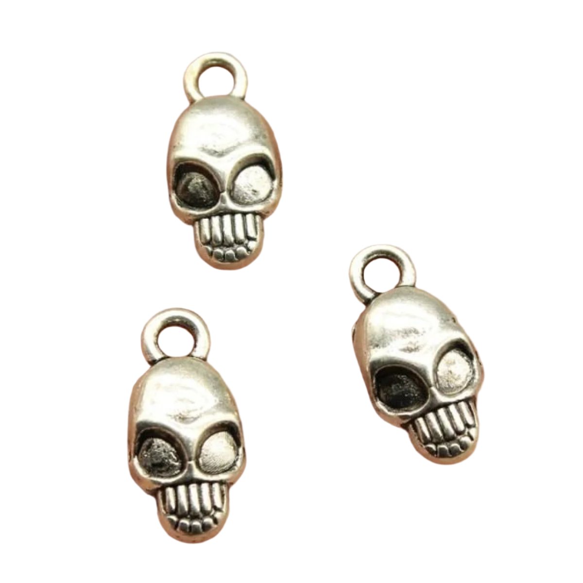 2pcs Skull Charms Antique Silver Colour Cute Skull Charms Pendants For Bracelets Bat Skull Charms Making Jewellery - D - Asia Sell