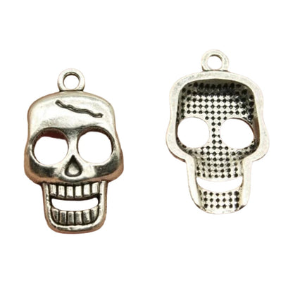 2pcs Skull Charms Antique Silver Colour Cute Skull Charms Pendants For Bracelets Bat Skull Charms Making Jewellery - G - Asia Sell