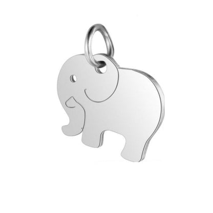 2pcs S/S Charm DIY Charms Jewellery Making Om Dog Paw Cat Animal Elephant Teddy Yoga Lotus Heart - Elephant 14x16mm - - Asia Sell