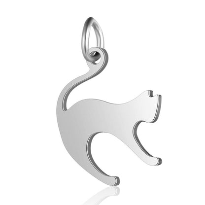 2pcs S/S Charm DIY Charms Jewellery Making Om Dog Paw Cat Animal Elephant Teddy Yoga Lotus Heart - Hand 2-Holes 10x15.5mm - - Asia Sell