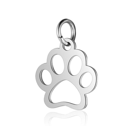 2pcs S/S Charm DIY Charms Jewellery Making Om Dog Paw Cat Animal Elephant Teddy Yoga Lotus Heart - Paw 12x16mm - - Asia Sell