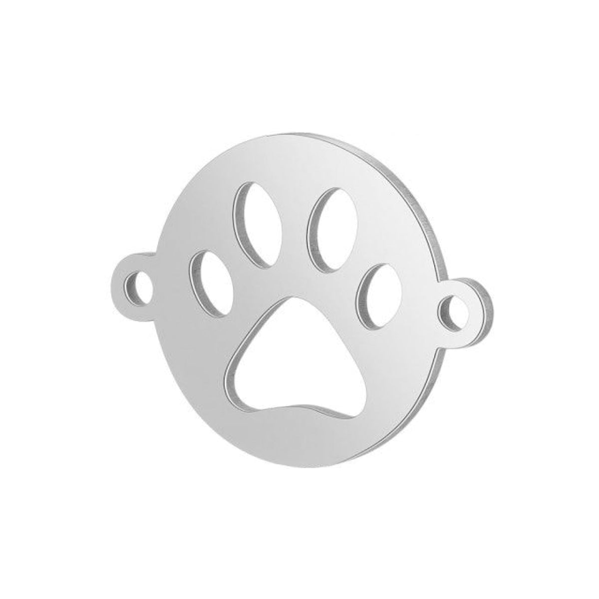 2pcs S/S Charm DIY Charms Jewellery Making Om Dog Paw Cat Animal Elephant Teddy Yoga Lotus Heart - Paw 2-Holes 12x15.5mm - - Asia Sell