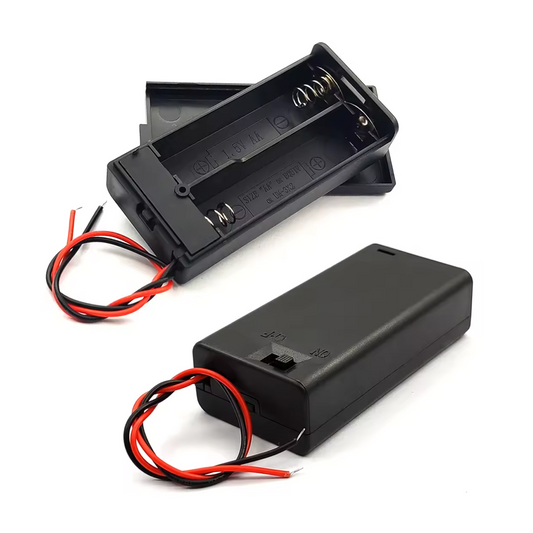 2pcs 2xAA Battery Holder 1.5V Switch Lid Box 3V AA Case Wires 2 x AA 2x1