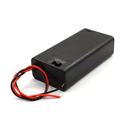 2pcs 2xAA Battery Holder 1.5V Switch Lid Box 3V AA Case Wires 2 x AA 2x1