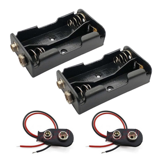 2pcs 2xAA Battery Holder With Clip 2x1.5V 3V AA Side By Side - Asia Sell