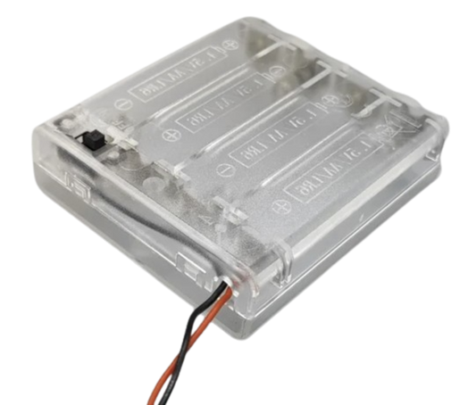 2pcs 4xAA Battery Holder Box Case With Switch 4x1.5V 6V Transparent