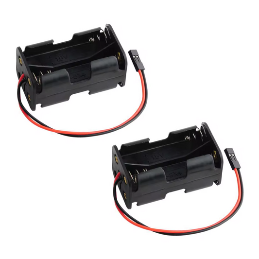2pcs 4xAA with Extension Leads 6V Double Sided Battery Holder 4x1.5V Case Box Leads AA
