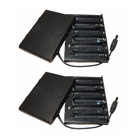 2pcs 6xAA Battery Holder 1.5V Switch Lid Box 6V AA Case Wires 6x1.5V 6 x AA