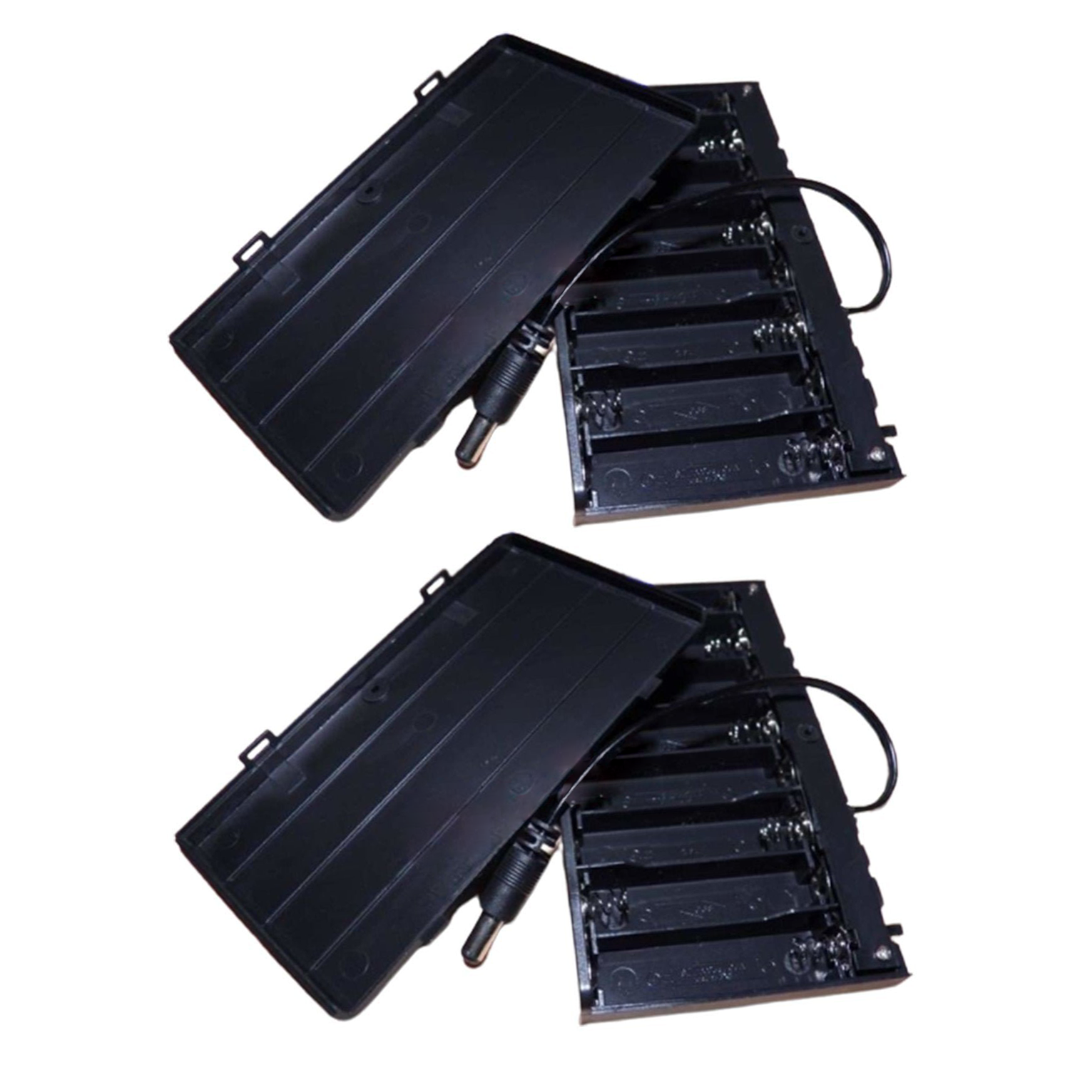 2pcs 8xAA Battery Holder 1.5V Switch Lid Plug Box 12V Case Wires 8x1.5V 8 x AA