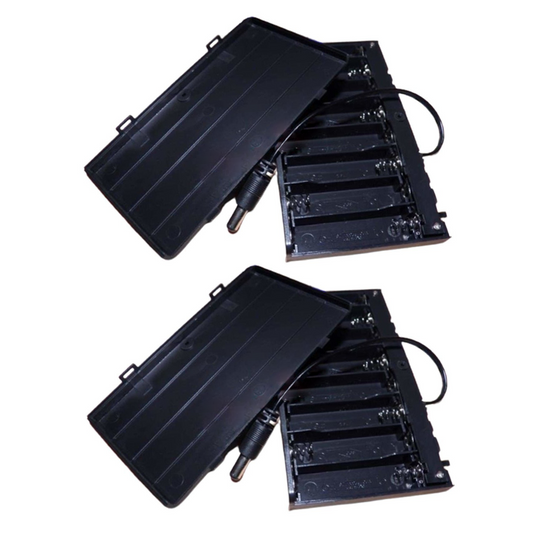 2pcs 8xAA Battery Holder 1.5V Switch Lid Plug Box 12V Case Wires 8x1.5V 8 x AA
