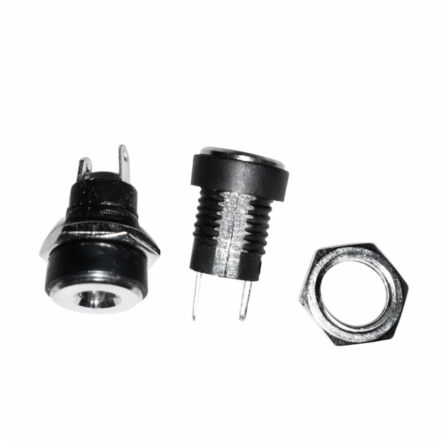 2pcs DC Power Supply Jack 3.5x1.3mm Socket Female Panel Mount Connector DC-022B