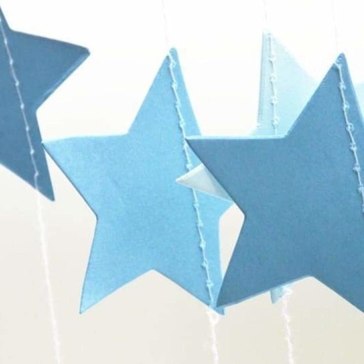 2x 2m 5.4cm BLUE Stars Garland Christmas Tree Decorations Birthday Wedding Party - - Asia Sell