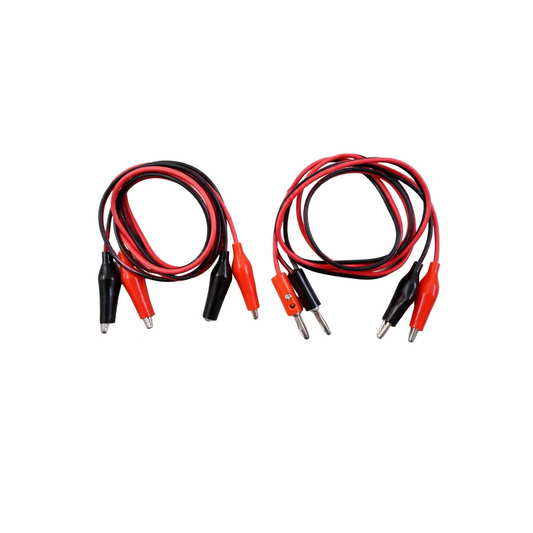 2x Alligator Clips Banana Plug Test Cable Leads Connector Dual Tester Probe 35mm