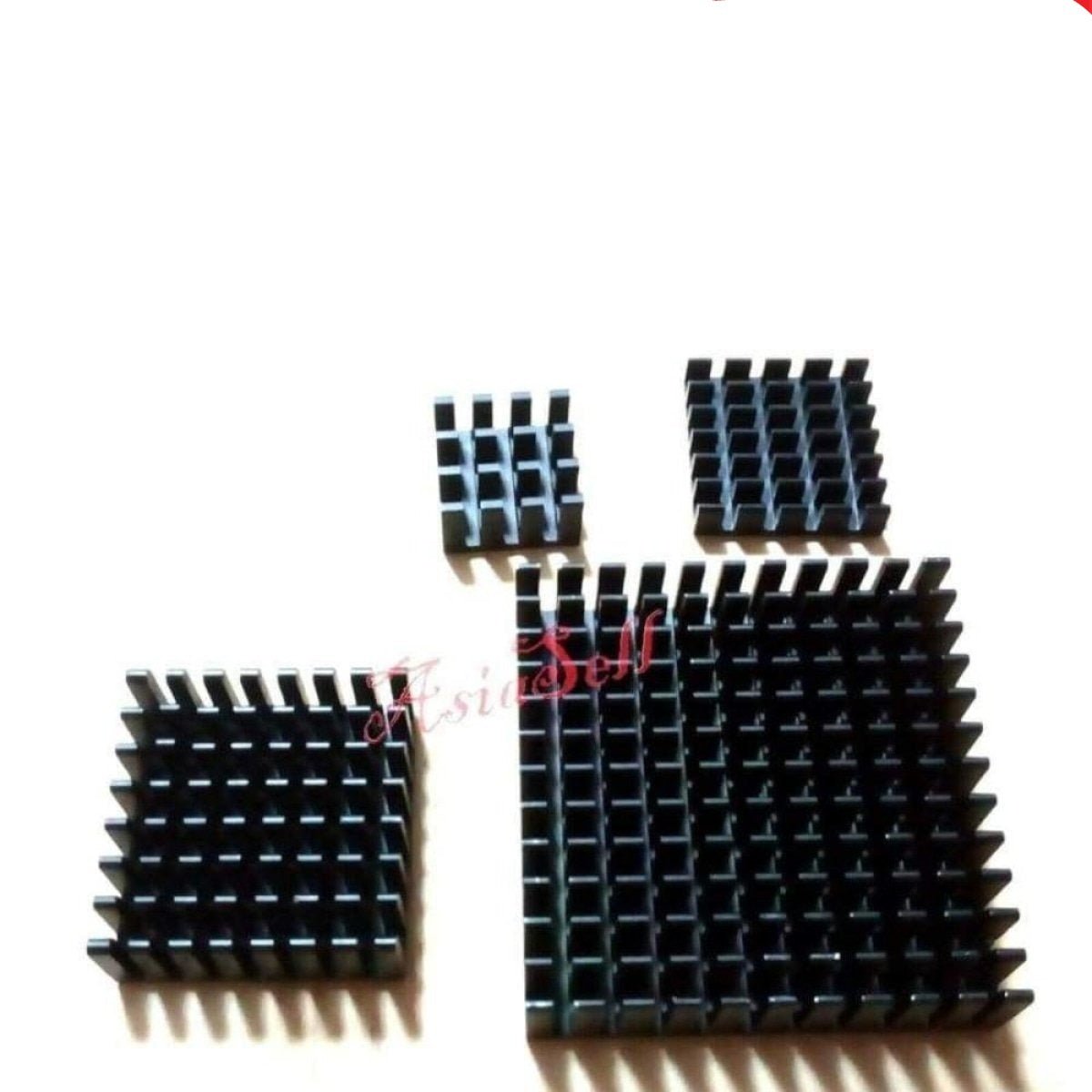 2x Heatsink 50x50x11 40x40x11mm 25x25x10mm 19x19x5mm 14x14x8mm Black Heat Sink - 14x14x8mm (has backing) - - Asia Sell