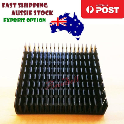 2x Heatsink 50x50x11 40x40x11mm 25x25x10mm 19x19x5mm 14x14x8mm Black Heat Sink - 40x40x11mm (has backing) - - Asia Sell