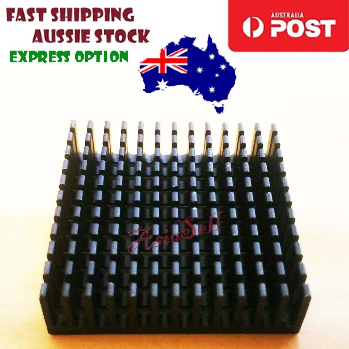 2x Heatsink 50x50x11 40x40x11mm 25x25x10mm 19x19x5mm 14x14x8mm Black Heat Sink - 50x50x11mm (no backing) - - Asia Sell