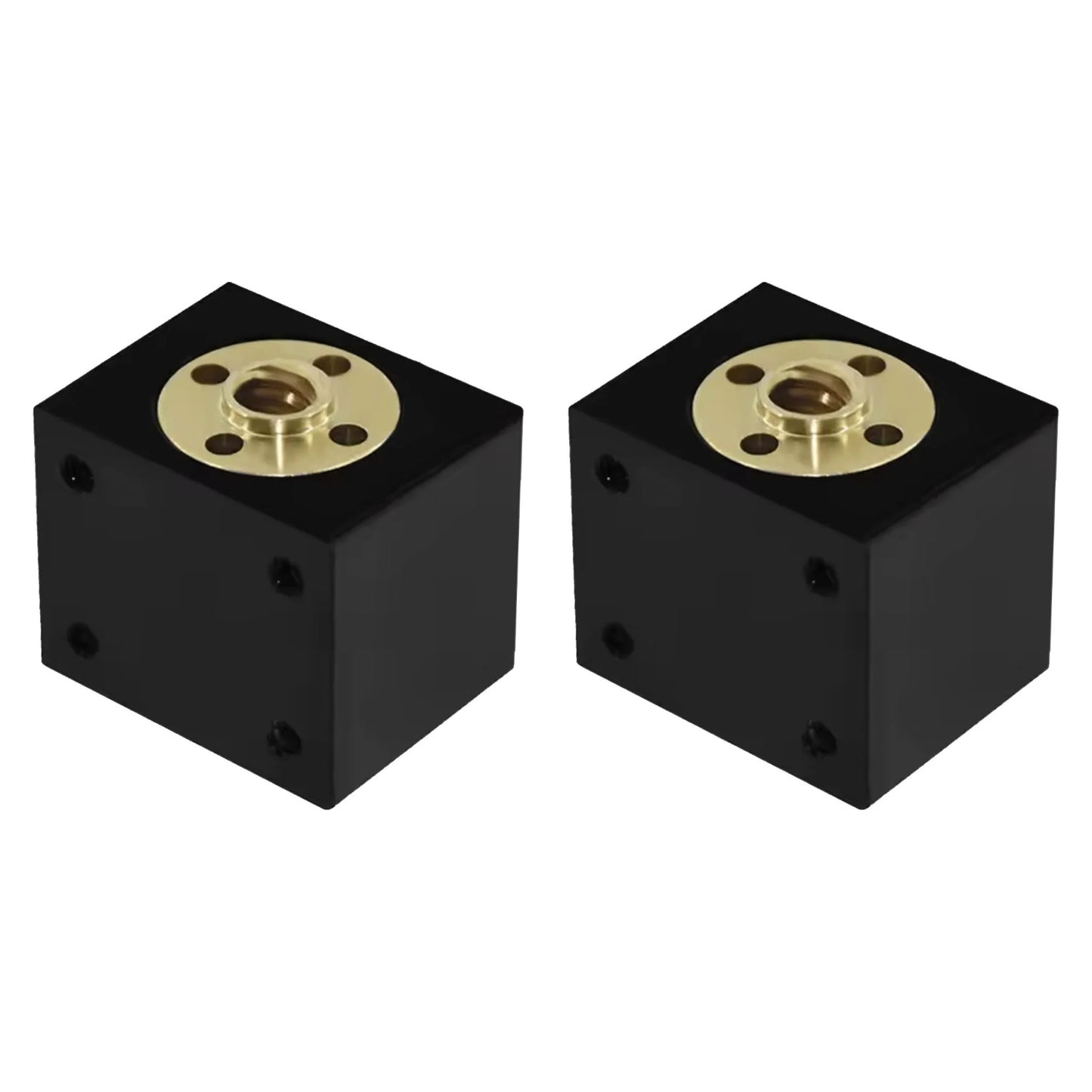2x T8 Trapezoidal Lead Screw Nut Housing Bracket For 3D Printer Parts Reprap CNC - Black With Nut x2
