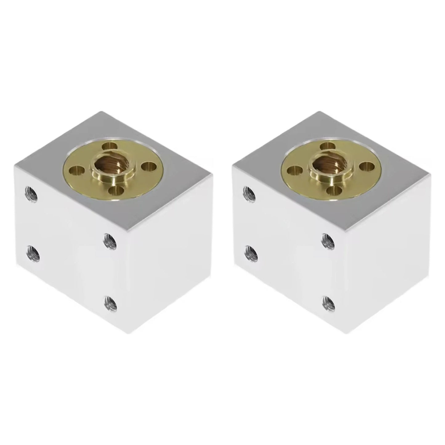 2x T8 Trapezoidal Lead Screw Nut Housing Bracket For 3D Printer Parts Reprap CNC - Silver with Nut x2