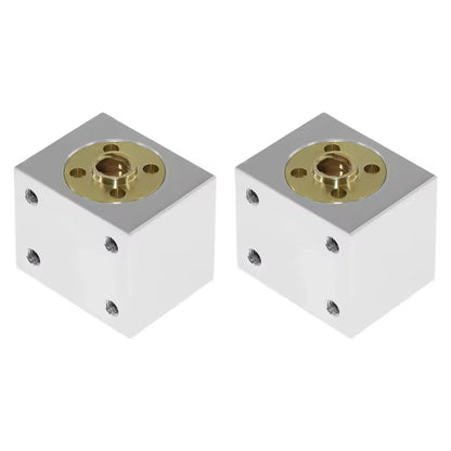 2x T8 Trapezoidal Lead Screw Nut Housing Bracket For 3D Printer Parts Reprap CNC - Silver with Nut x2