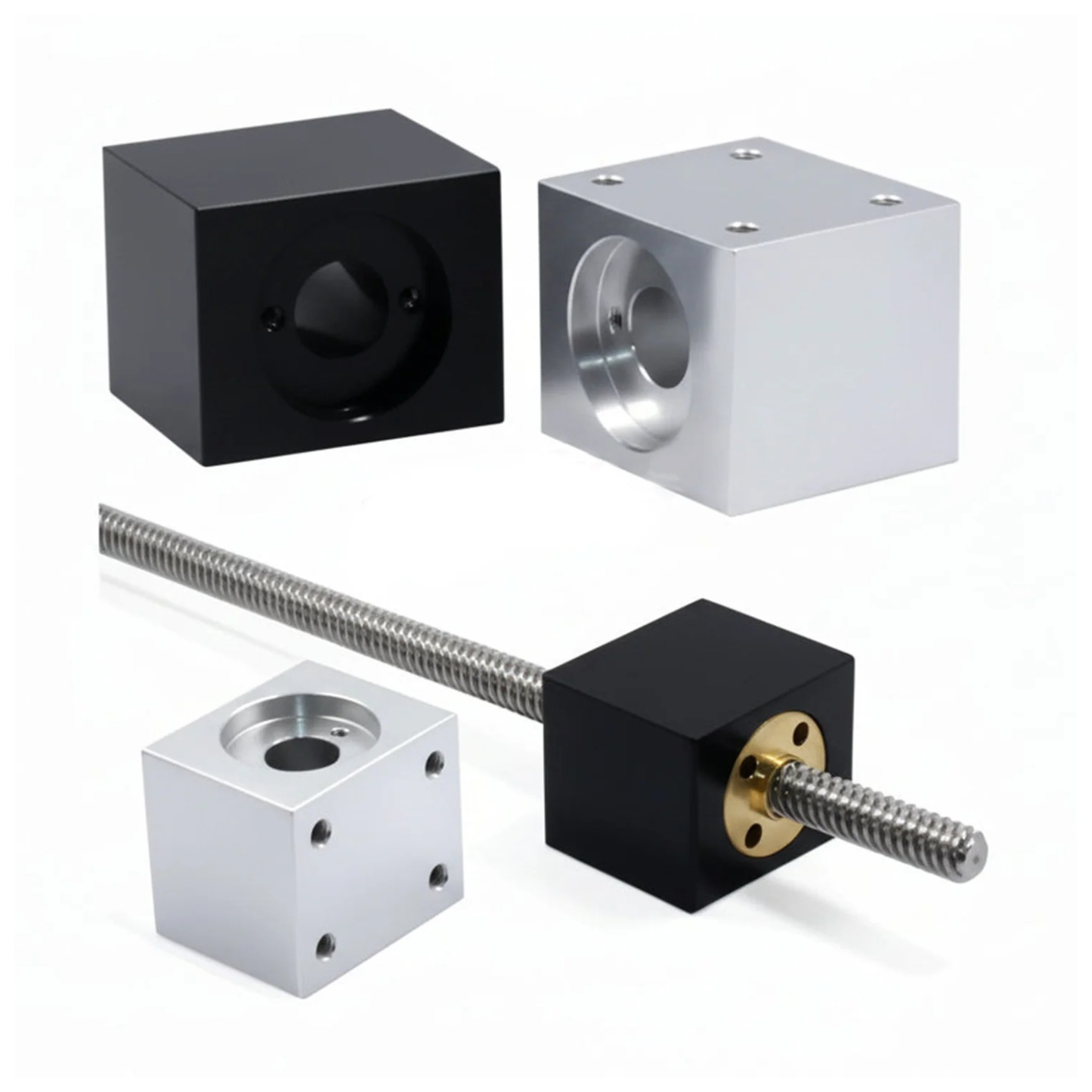 2x T8 Trapezoidal Lead Screw Nut Housing Bracket For 3D Printer Parts Reprap CNC - Silver without Nut - Asia Sell