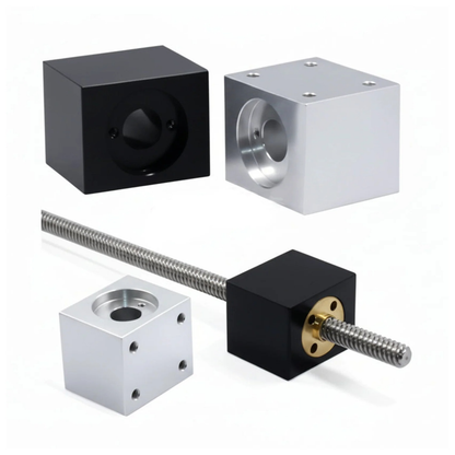 2x T8 Trapezoidal Lead Screw Nut Housing Bracket For 3D Printer Parts Reprap CNC - Silver without Nut - Asia Sell